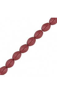 Czech Pinch beads 5x3mm Alabaster pastel dark coral 02010/25010